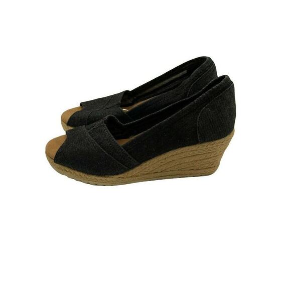 Skechers Memory Foam Shoes Women's Size 9 Wedges Open Toe Slip On Espadrilles - Picture 3 of 9